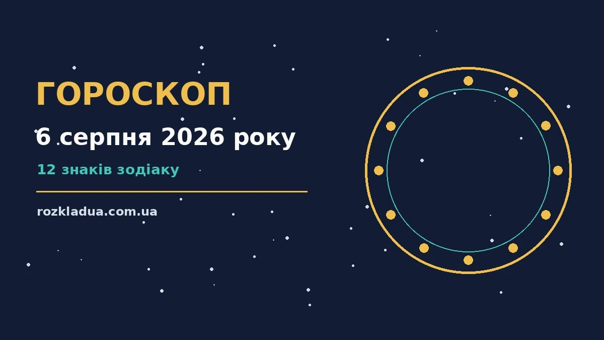 Гороскоп на 6 серпня 2026 року: кар'єрні можливості, фінанси та переговори