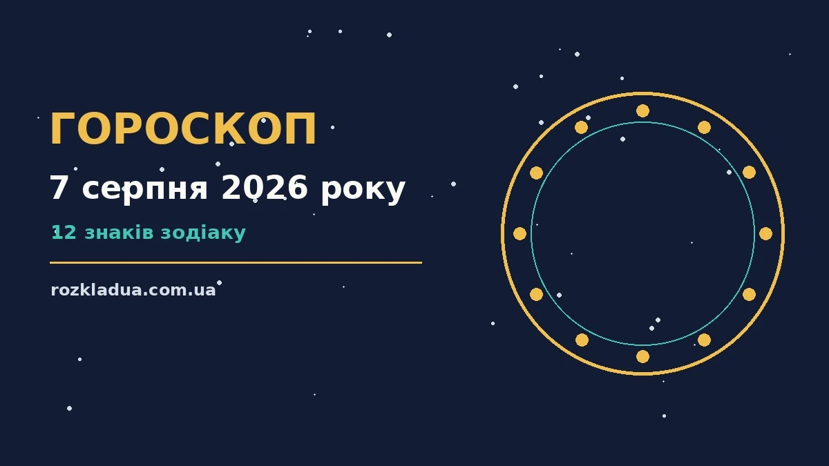 Зодіакальний знак над столом із нотатником, чашкою кави та телефоном, що символізує щоденний гороскоп на 7 серпня 2026 року