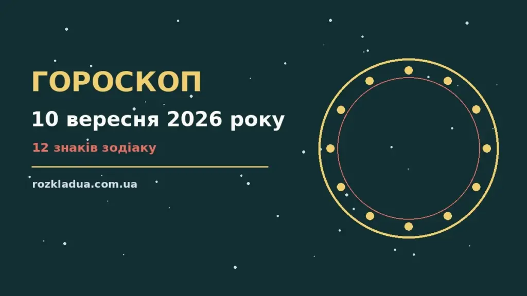 Гороскоп на 10 вересня 2026 року: головні підказки дня про події, зустрічі та вибір