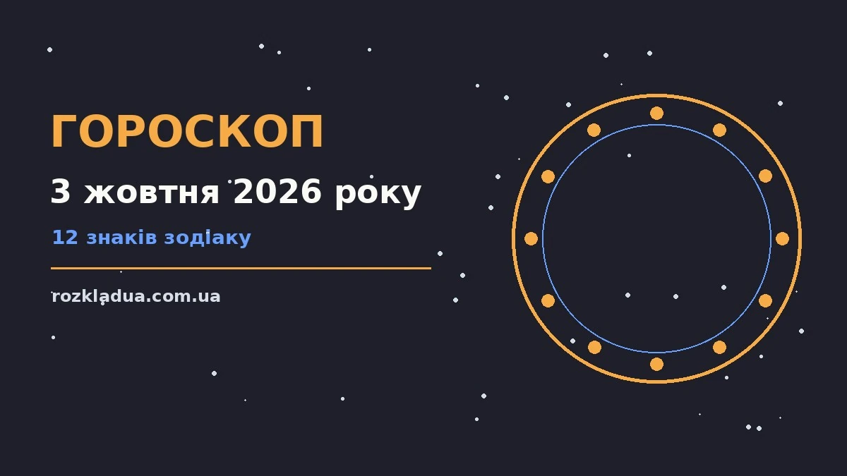 Гороскоп на 3 жовтня 2026 року: головні підказки дня про події, зустрічі та вибір